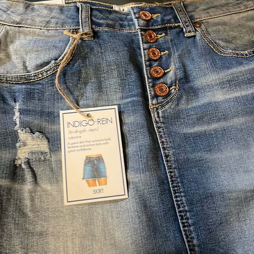 Indigo Rein new with tags blue Jean skirt